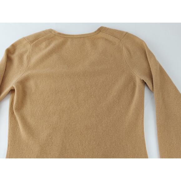 Pure Collection 100% Cashmere V Neck Sweater Tan Camel UK 10 US 4/6 Small - Picture 8 of 11